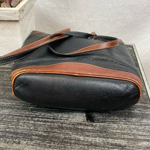 Bally Vintage Leather Black & Brown Two Tone Bucket Shoulder Handbag - Picture 5 of 11